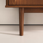 Balcão Aparador Moderno Madeira Pés Altos Castanho Tecca