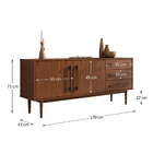 Balcão Aparador Moderno Madeira Pés Altos Castanho Tecca