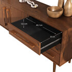 Balcão Aparador Moderno Madeira Pés Altos Castanho Tecca