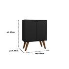 Balcao Aparador Retro 2 Portas Equador Preto Casa Mobilia