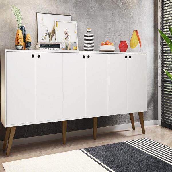 Balcao Aparador Retro Guatemala Branco Casa Mobilia