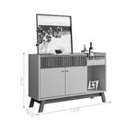 Balcão Aparador Ripas Marinele Freijó Off White