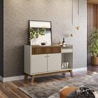 Balcão Aparador Ripas Marinele Freijó Off White