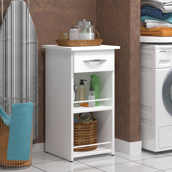 Balcão Armário Banheiro 1 Gaveta Utensílios Diversos Branco