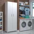 Balcão Armário Branco 2 Portas C 4 Rodinhas