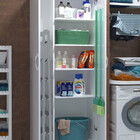 Balcão Armário Branco Com 2 Portas Multiuso Alto C/ 4 Rodinhas