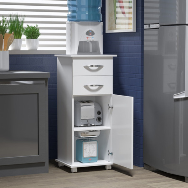 Balcão Armario Cozinha 1 Porta 2 Gavetas Com Base Organizador