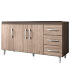 Balcão Armário Cozinha Com Tampo 150cm Isabel Castanho Avelã