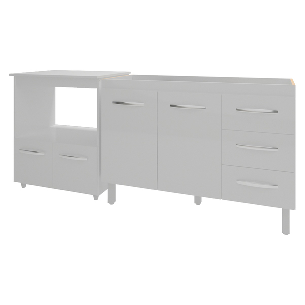 Balcão Armário Cozinha Gabinete De Pia 120 Cm Bruna E Balcão