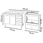 Balcão Armário Cozinha Gabinete De Pia 120 Cm Bruna E Balcão