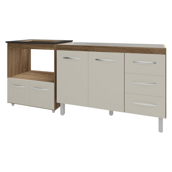 Balcão Armário Cozinha Gabinete De Pia 120 Cm Bruna E Balcão