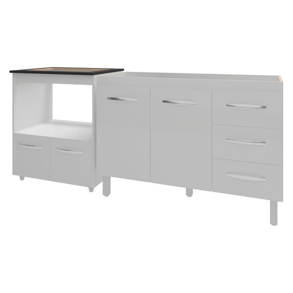 Balcão Armário Cozinha Gabinete De Pia 120 Cm Bruna E Balcão