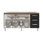 Balcão Armário Cozinha Gabinete Para Pia 148 Cm 3 Gavetas E 3