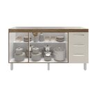 Balcão Armário Cozinha Gabinete Para Pia 148 Cm 3 Gavetas E 3