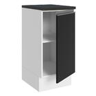 Balcão Armário De Cozinha 100% Mdf 35 Cm 1 Porta Branco Preto