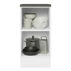 Balcão Armário De Cozinha 100% Mdf 40 Cm 1 Porta Branco/preto