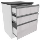 Balcão Armário De Cozinha 100% Mdf 60 Cm 3 Gavetas Frentes Br