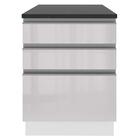 Balcão Armário De Cozinha 100% Mdf 60 Cm 3 Gavetas Frentes Br