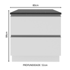 Balcão Armário De Cozinha 100% Mdf 80 Cm 2 Gavetas Frentes Br