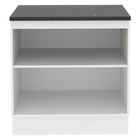 Balcão Armário De Cozinha 100% Mdf 80 Cm 2 Portas Branco Bril