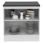 Balcão Armário De Cozinha 100% Mdf 80 Cm 2 Portas Branco Bril