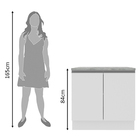 Balcão Armário De Cozinha 100% Mdf 80 Cm 2 Portas Branco Bril