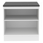 Balcão Armário De Cozinha 100% Mdf 80 Cm 2 Portas Branco/rust