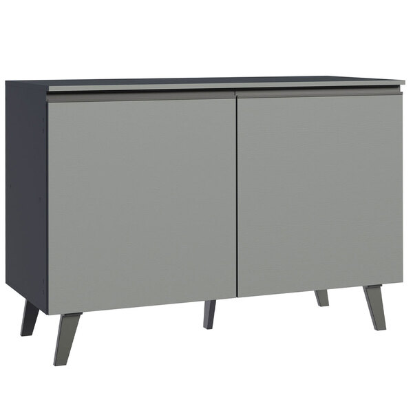 Balcão Armário De Cozinha 2 Portas Com Pés Cinza Nice Madesa