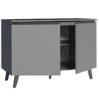 Balcão Armário De Cozinha 2 Portas Com Pés Cinza Nice Madesa