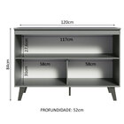 Balcão Armário De Cozinha 2 Portas Com Pés Cinza Nice Madesa