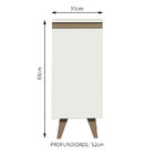 Balcão Armário De Cozinha 35 Cm 1 Porta Branco Reims Madesa