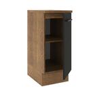 Balcão Armário De Cozinha 35 Cm 1 Porta Rustic/preto Agata Ma