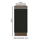 Balcão Armário De Cozinha 35 Cm 1 Porta Rustic/preto Glamy Ma