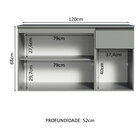 Balcão Armário De Cozinha 3 Portas 1 Gaveta Suspenso Cinza Ni