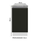 Balcão Armário De Cozinha 40 Cm 1 Porta Branco/preto Glamy Ma