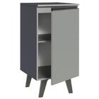 Balcão Armário De Cozinha 40 Cm 1 Porta Com Pés Cinza Nice Ma