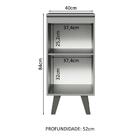 Balcão Armário De Cozinha 40 Cm 1 Porta Com Pés Cinza Nice Ma