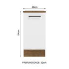 Balcão Armário De Cozinha 40 Cm 1 Porta Rustic/branco Agata M