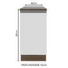 Balcão Armário De Cozinha 40 Cm 1 Porta Rustic/branco Glamy M
