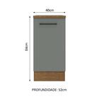Balcão Armário De Cozinha 40 Cm 1 Porta Rustic/cinza Agata Ma