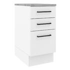 Balcão Armário de Cozinha 40 cm 3 Gavetas Branco Agata Madesa