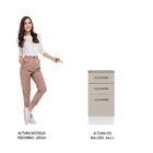 Balcão Armário De Cozinha 40 Cm 3 Gavetas Branco/crema Agata