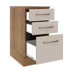 Balcão Armário de Cozinha 40 cm 3 Gavetas Rustic/Crema Agata