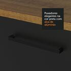 Balcão Armário de Cozinha 40 cm 3 Gavetas Rustic/Preto Agata