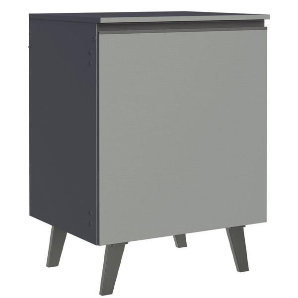 Balcão Armário De Cozinha 60 Cm 1 Porta Com Pés Cinza Nice Ma
