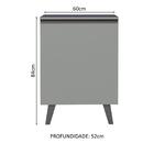 Balcão Armário De Cozinha 60 Cm 1 Porta Com Pés Cinza Nice Ma