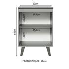 Balcão Armário De Cozinha 60 Cm 1 Porta Com Pés Cinza Nice Ma