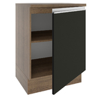 Balcão Armário De Cozinha 60 Cm 1 Porta Rustic/preto Glamy Ma