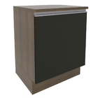 Balcão Armário De Cozinha 60 Cm 1 Porta Rustic/preto Glamy Ma