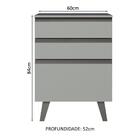 Balcão Armário de Cozinha 60 cm 3 Gavetas Com Pés Cinza Nice